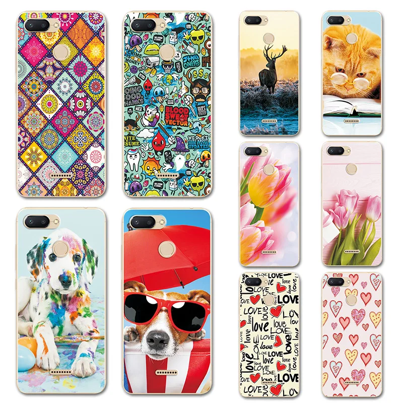 

For Redmi 6 6A Love Heart Painted For Redmi 5A 5 5 Plus Phone Case For Redmi Note 6 5 5a Pro Back Cover For Xiaomi Mi6X Mi5X