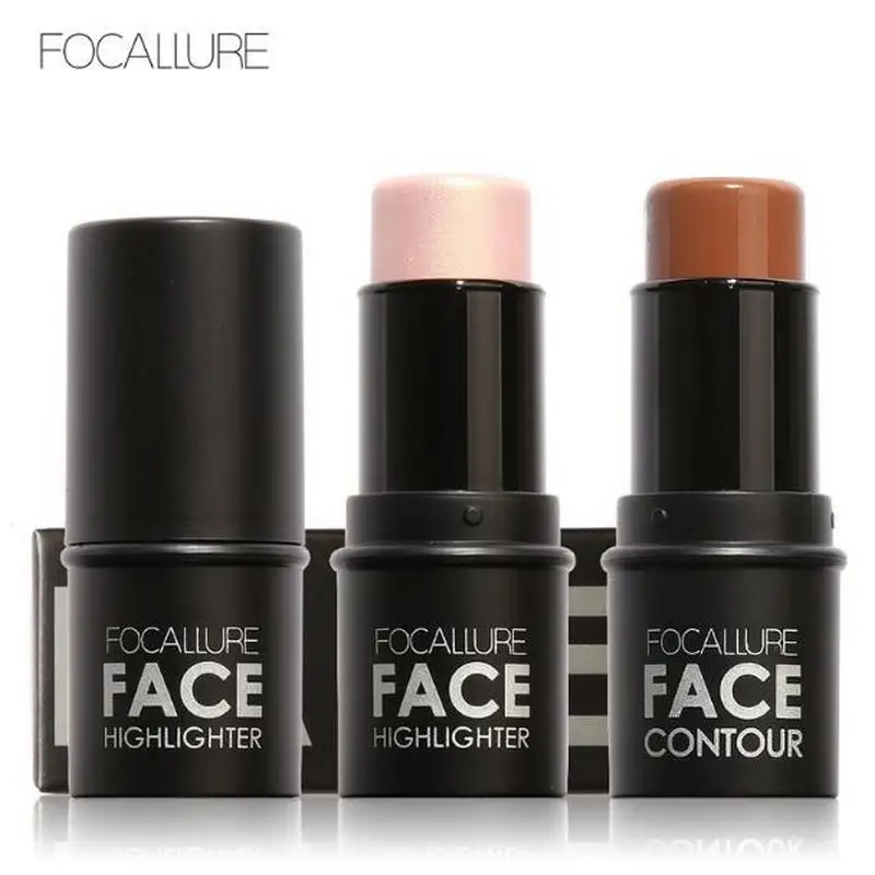 FOCALLURE 4 Colors Shimmer Shine Highlighter Foundation Stick Bronzer