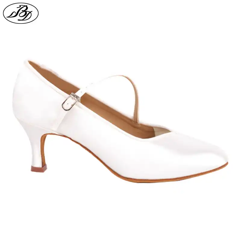 white satin dance shoes