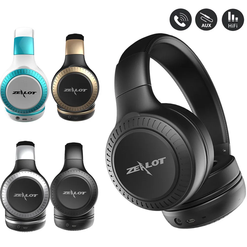 Zealot B20 Foldable Wireless Bluetooth Headset Headphone Hi Fi Bass MIC Earphone May29in