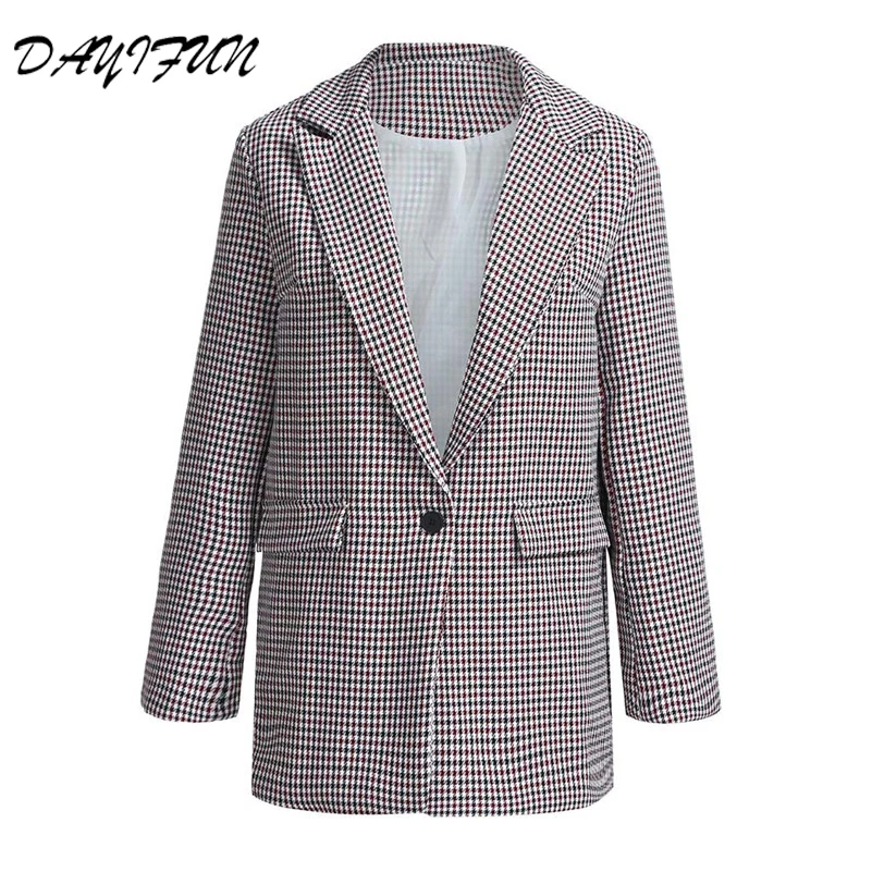

Women Casual Plaid Suit Blazer Coat Jacket Outwear Cardigan Work Coat femme chaqueta femenina OL traje de mujer womenjacket B322
