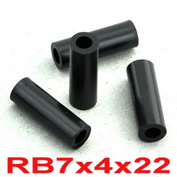 

( 50 pcs/lot ) 22mm Black Nylon Round Spacer, OD 7mm, ID 4.1mm, for M4 Screws, Plastic.