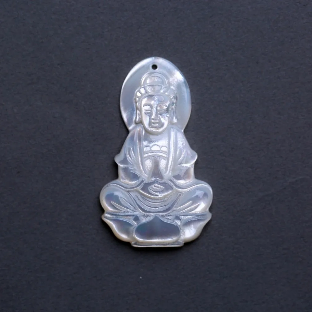 

10PCS 2019 New Natural Australian Pearl Sea Shell Buddha Statue Guanyin Carving Pendant Shell Guanyin Jewelry Accessories