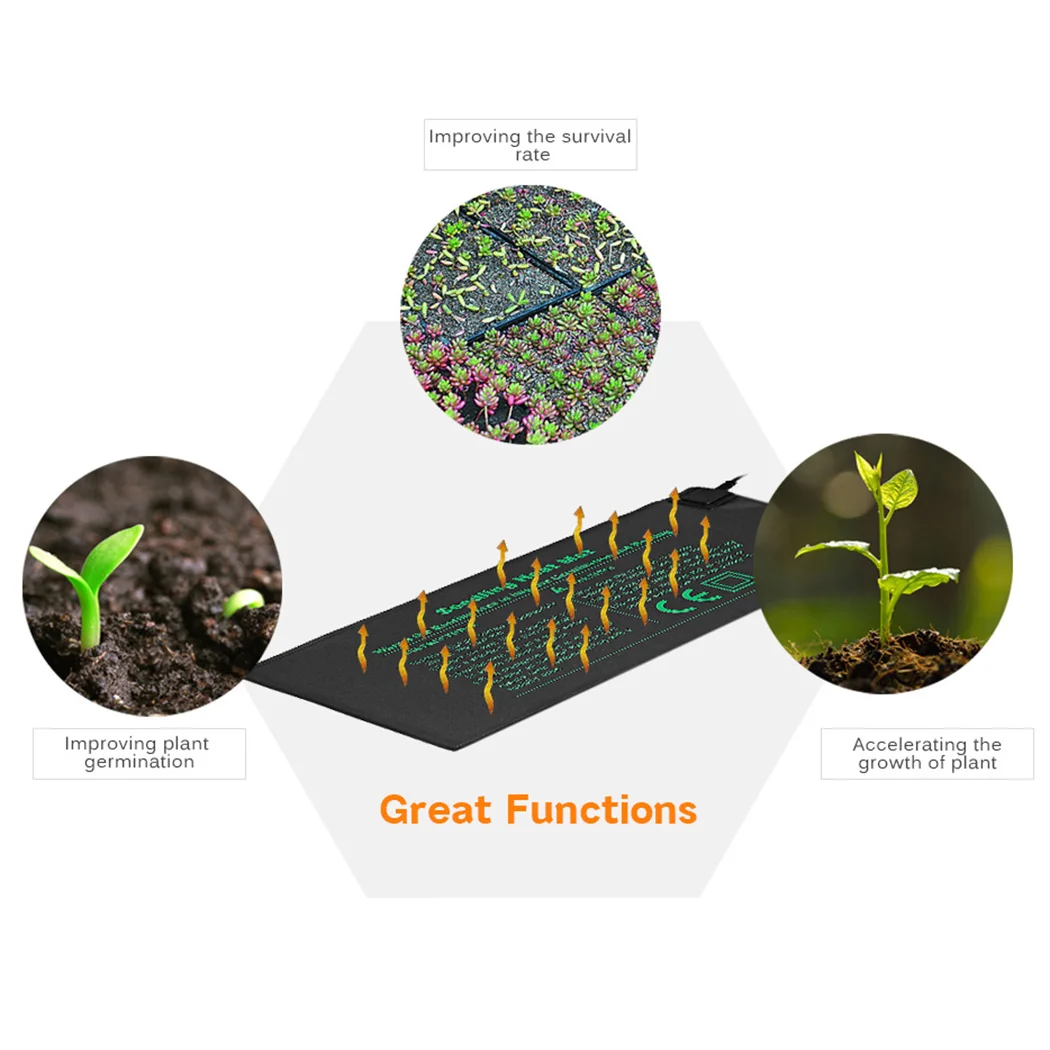 Коврик для семян растений, садовые инструменты для овощей, теплица 52X24 см, нагревательное одеяло