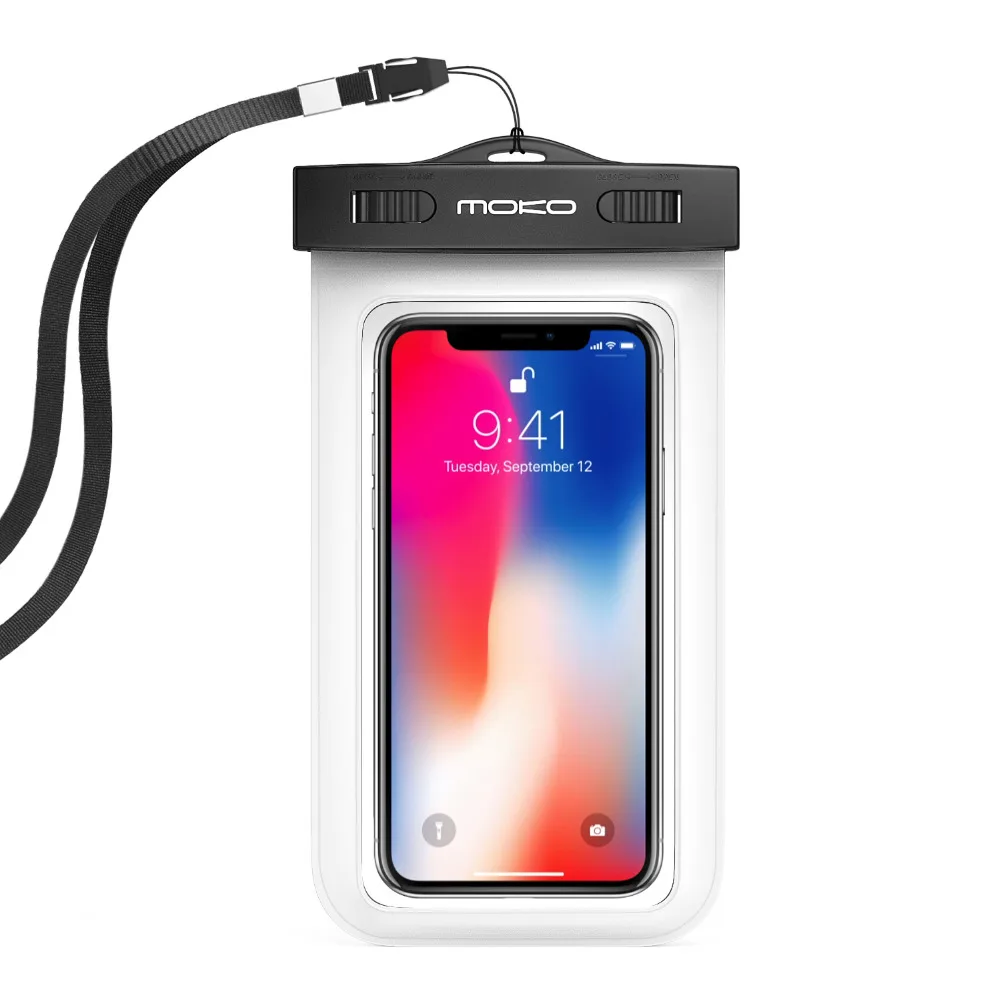 Beste Universele Waterdichte Telefoon Geval, moKo Multifunctionele Mobiele Telefoon Dry Bag Pouch met Armband Feature amp; Neck Strap voor iPhone X 8 Plus