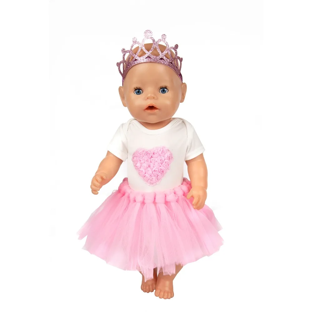 TULGLUGH 3 шт. в 1 новое платье куклы подходит для 43 см 17 дюймов Reborn Baby doll Одежда |