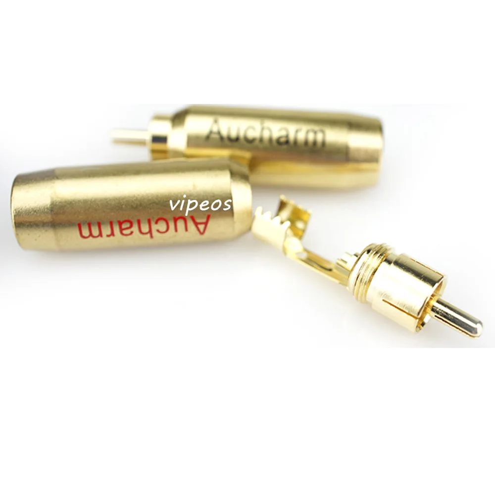 Бесплатная доставка медный + золотой разъем RCA для DIY кабель 5 мм-10 мм 4 шт./лот |
