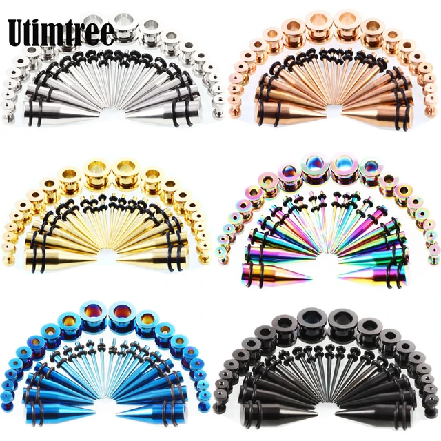 Utimtree Top Quality Stainless Steel Ear Taper Kit 14g 00g Utimtree Top Quality Stainless Steel Ear Taper Kit 14g 00g Stretching Set Plugs Tunnels Earring