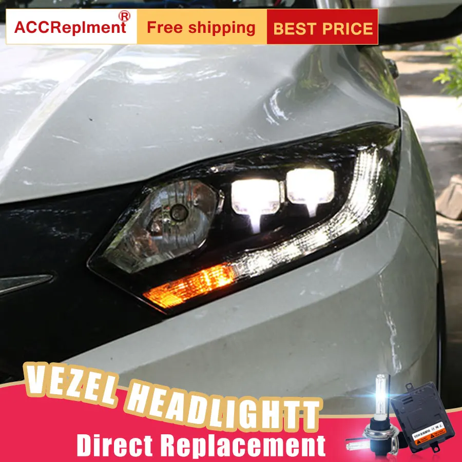 2 шт. светодиодный ные фары для Honda VEZEL 2014 2017 Автомобильные ангельские глазки