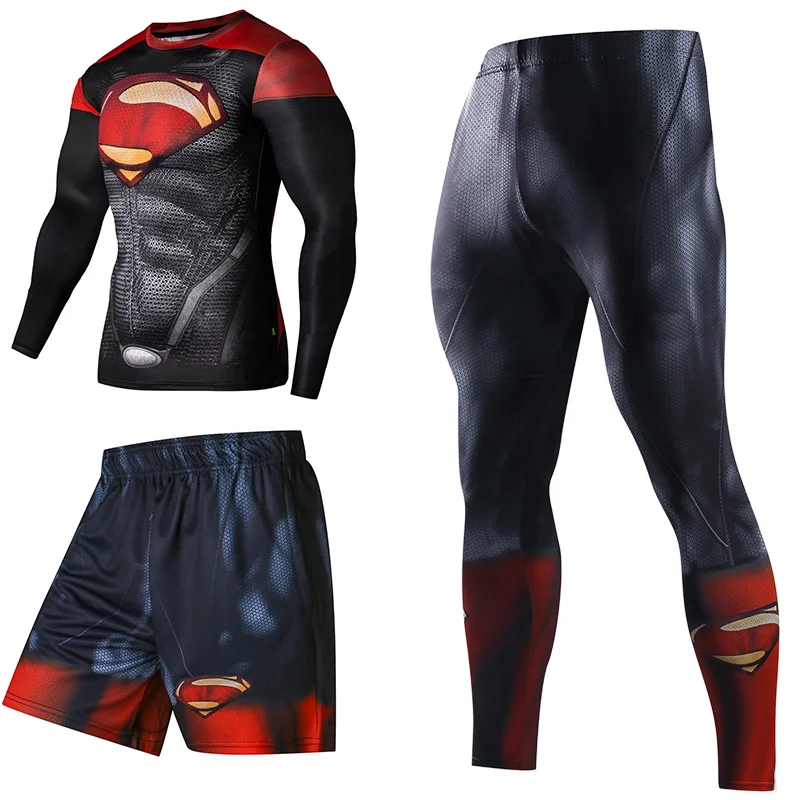 Superhero Compression Tracksuits Men's Sport Suit Quick Dry Running sets Clothes Sports Joggers Training Gym Fitness Man Set Superhero Compression Tracksuits Men's Sport Suit Quick Dry Running sets Clothes Sports Joggers Training Gym Fitness Man Set