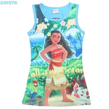 Новое блестящее Летнее Детское платье с героями мультфильмов bobo Chose длинная одежда для подростков Moana vestidos Для девочек bebes dream