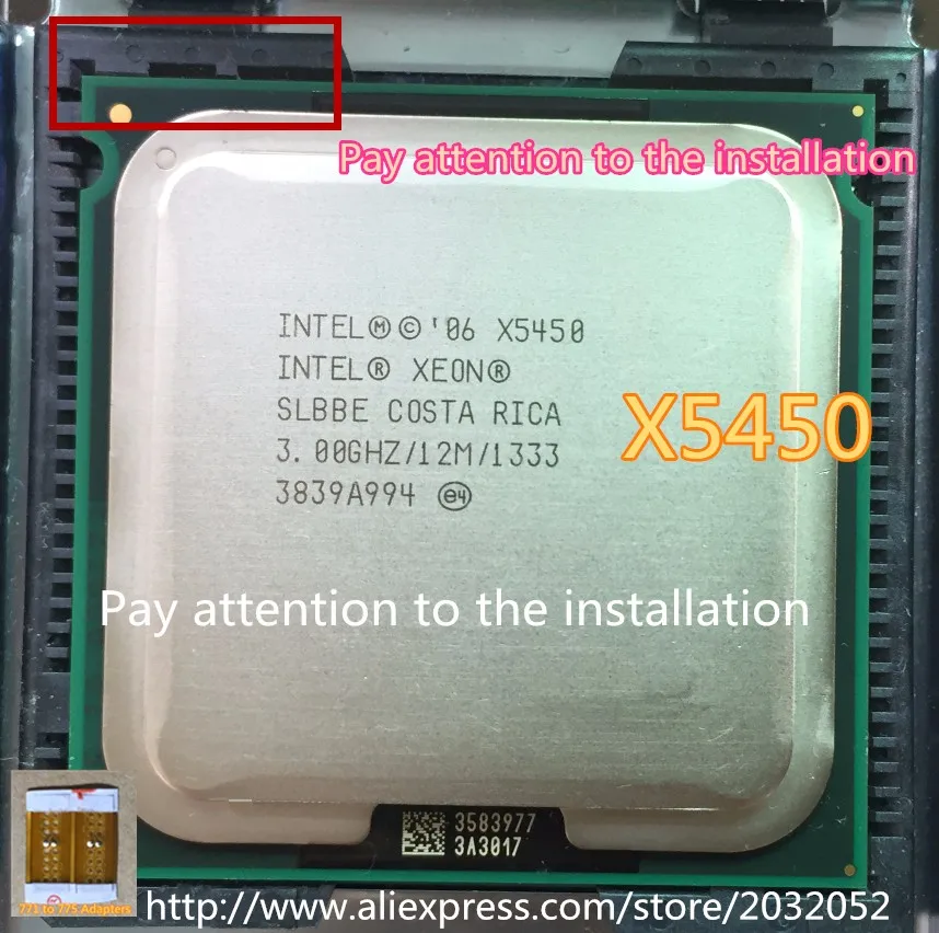 intel Xeon X5450 3,0 ГГц/12 м/1333 процессор близко к LGA771 Core 2 Quad Q9650 Процессор(дайте две 771 до 775 адаптеры