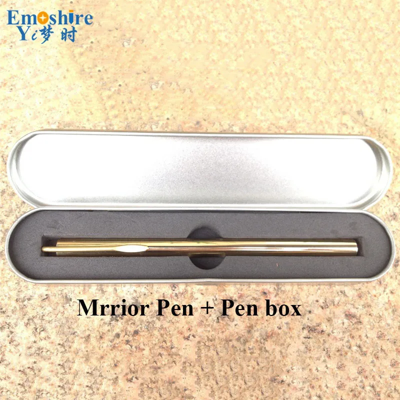 Emoshire Hand polished brass pen brass signature pen bamboo six hexagonal pen variety of optional iron box loaded large favorably (9)