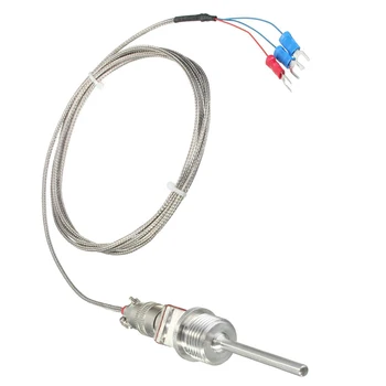 

PT100 RTD Temperature -50 ~ 500 Degree 2m Stainless Steel Sensor Probe 1/2 "NPT