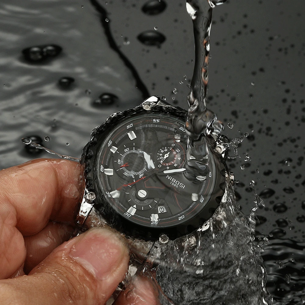 NIBOSI Men Watch Large Face Dial Sports Watches Men's Fashion Army Watch Men Military Clock Quartz