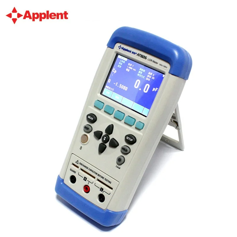 

Handheld Hi-accuracy LCR Meter 10KHz L C R Q D Z Theta ESR Tester TFT LCD Touch Screen USB AC100-240V Li-Battery AT825