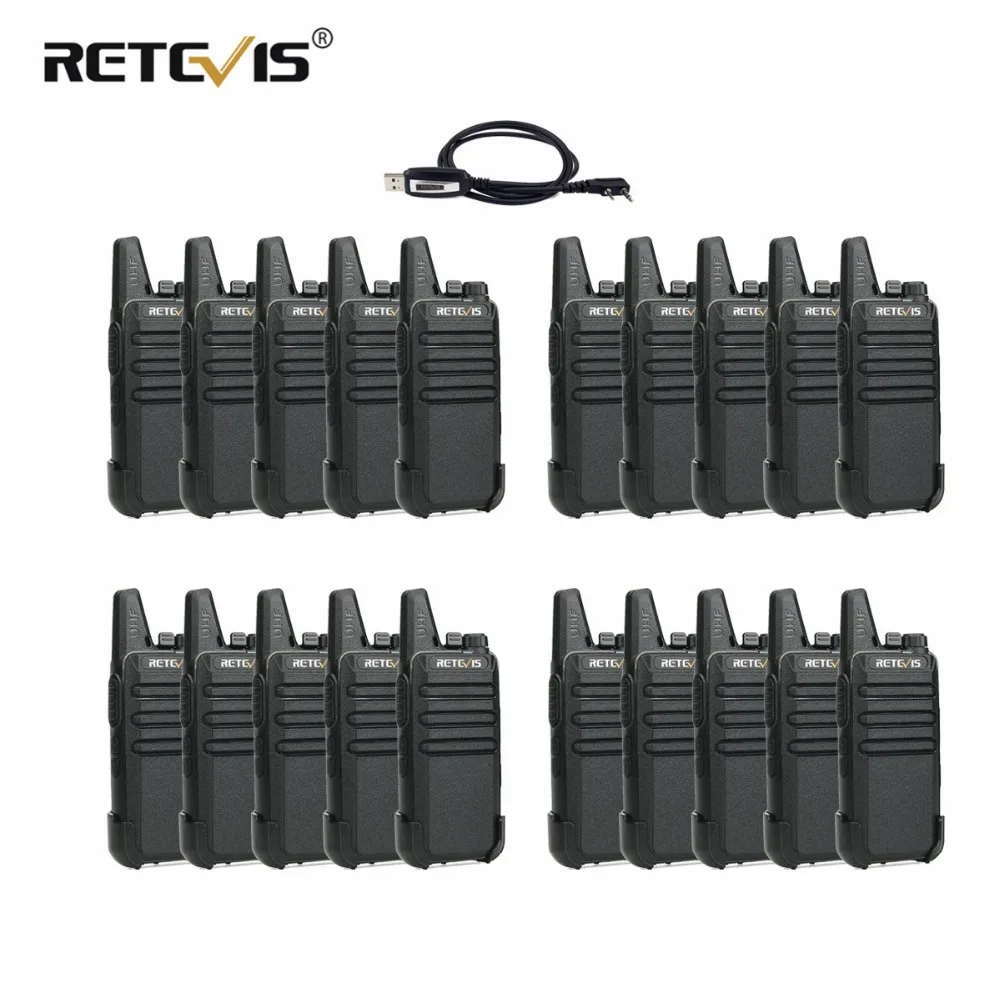 Vente 20 pcs RETEVIS RT22 Talkie Walkie 2 w UHF VOX Mains livraison Talkies walkies Portable Radio Bidirectionnelle émetteur récepteur Communication Équipement