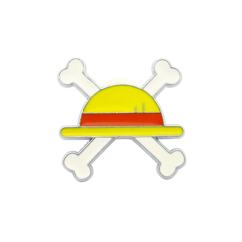 Anime One Piece Skull Enamel Pins Brooch Cosplay Props Devil Fruit Grass Cap Badge Costumes Accessories Monkey D. Luffy Brooches plus size costumes Cosplay Costumes