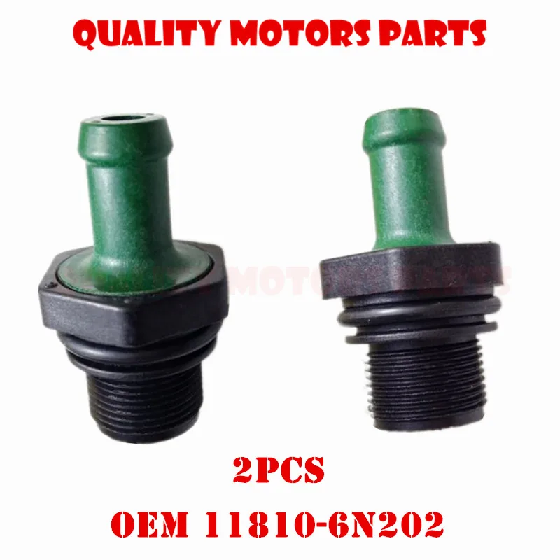 

2PC -Altima Frontier Pathfinder Sentra Titan 11810P Positive Crankcase Ventilation Valve for 02-17 Nissan PCV Valve 11810-6N202
