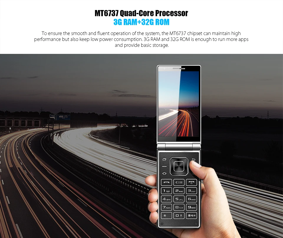 Vkworld T2 плюс 4 г 3 ГБ Оперативная память 32 android7.0 флип смартфон MT6737 ядра 4.2 &quotIPS