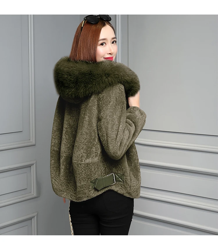 8203 Fluffy Jacket with Fur Hood Plus Szie Warm Women Elegant Zipper Wool Faux Fur Coat Jacket Women Winter Manteau Femme Hiver Laine 10