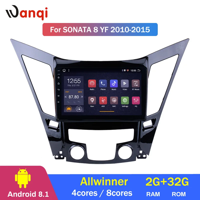 2G ram 32G rom 9 дюймов Android 8,1 для HYUNDAI Sonata 8 Sonata YF 2010- gps-навигатор для машины поддержка навигации swc