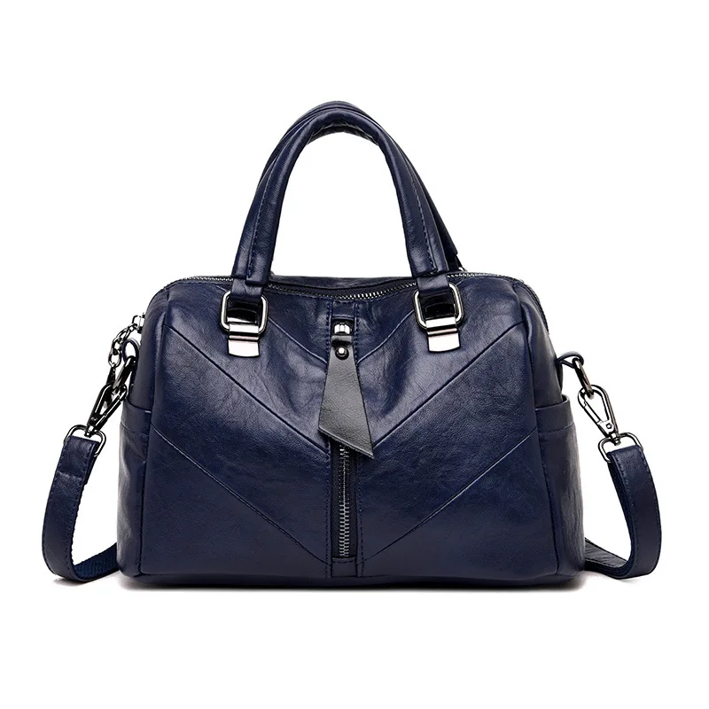 Женские сумки из натуральной кожи, роскошные сумки через плечо для женщин, сумки-мессенджеры, женские сумки-тоут - Цвет: Синий