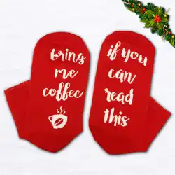 Женские носки из хлопка с забавным принтом и буквенным принтом, Осень-зима, счастливые носки Kawaii для девочек, Рождественский подарок Sokken