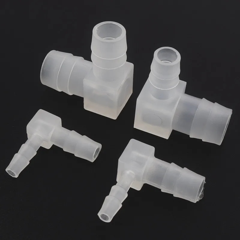 

10pcs 3.2~14mm To 2.4~12mm PP 90 Degree Reducing Elbow Connectors Aquarium Fish Tank Pagoda Hose Joints Air Pump Aerator Fitting