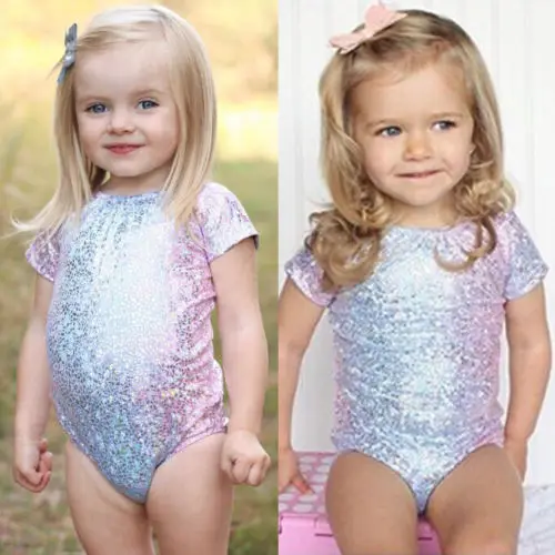 

Summer Sequins Bodysuits Kids Baby Girls Pink Bikini Suit Set Swimsuit Swimwear Bathing Swimming Clothes