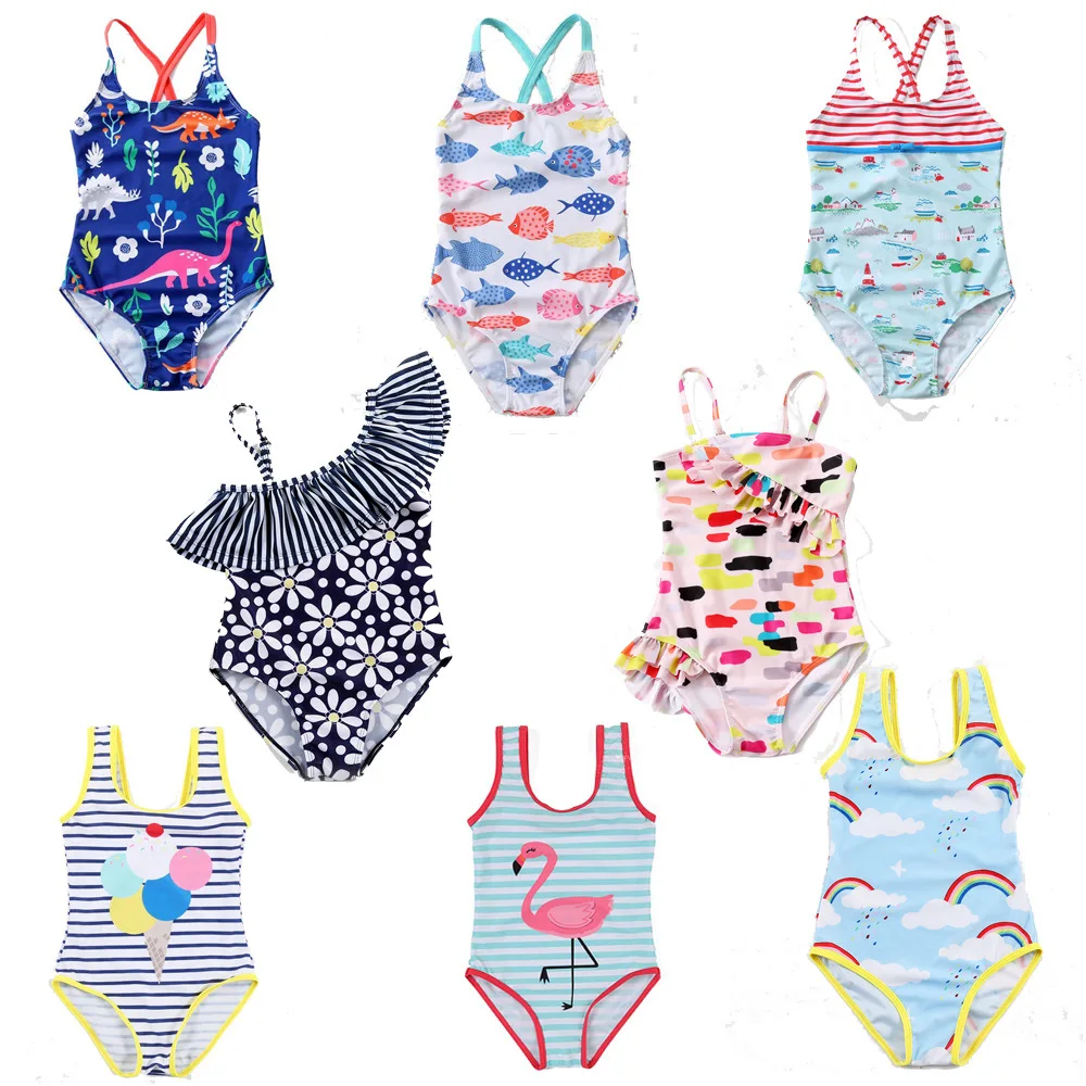 2018 Baby Girls Swimwear One Piece Swimsuit Children
