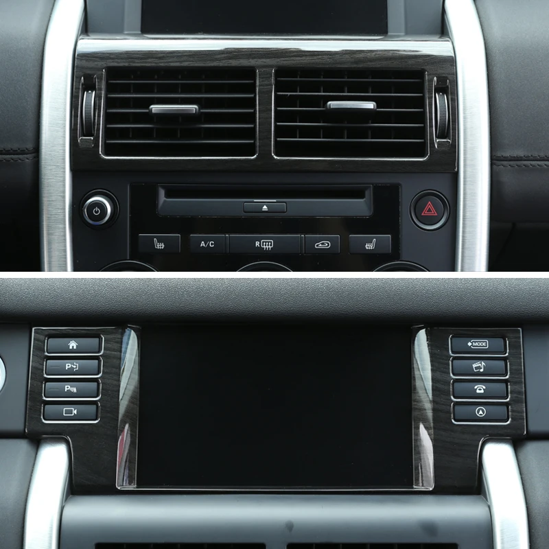 

For Land Rover Discovery Sport 2015 Entire Console In Black Dark Ash Wood Grain Abs Chrome Trims Car Accessories