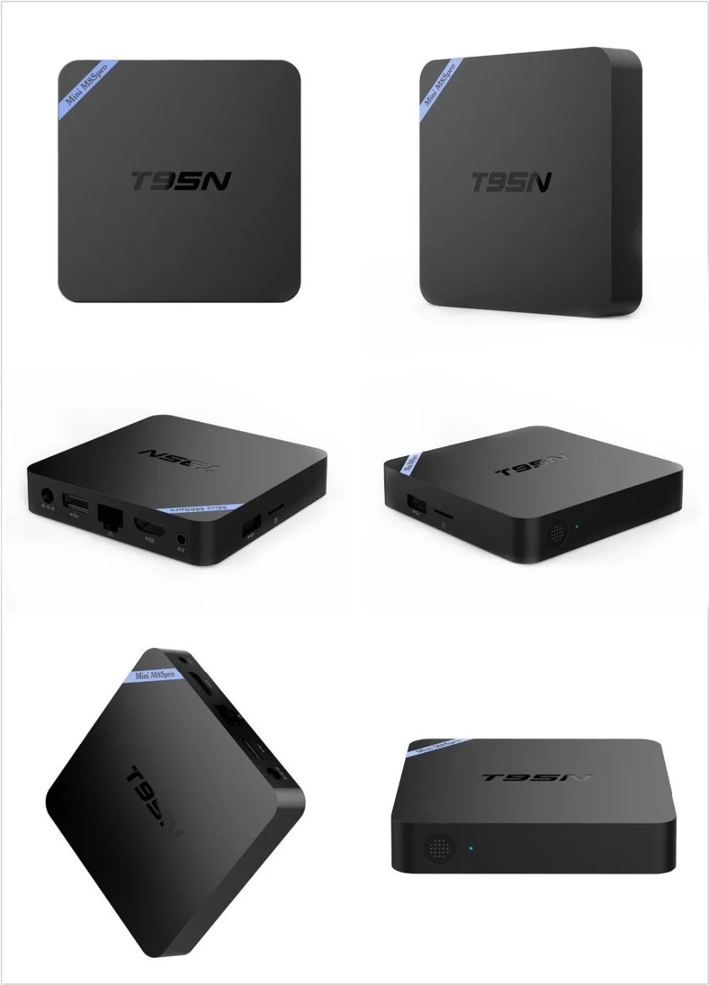 Мини T95M M8S Pro Android tv BOX1G/2G/8G Amlogic S905 четырехъядерный Cortex-A53 Android 6,0 Поддержка HDMI 2,4 ГГц Wi-Fi потоковая передача данных