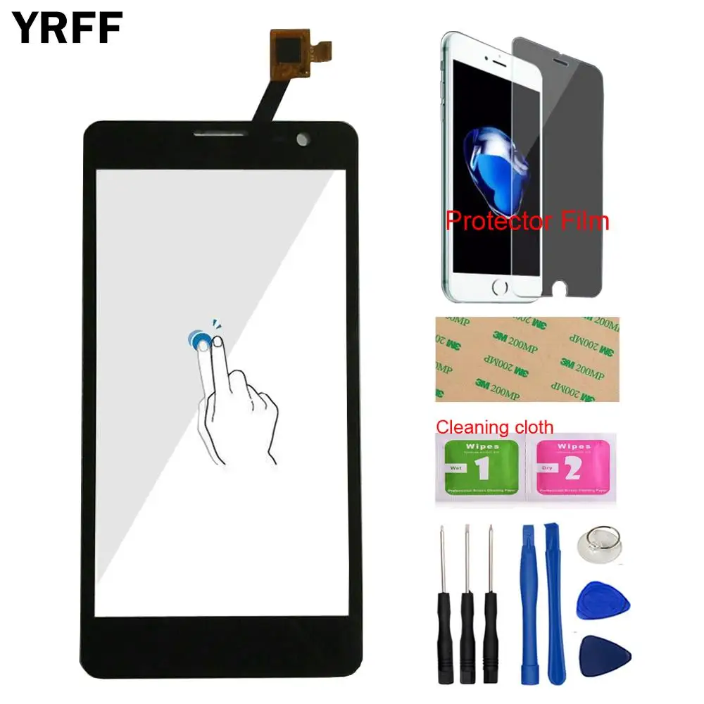 

YRFF Mobile Front Len Sensor For Uhappy UP520 Touch Screen Digitizer Panel Glass Tools Capacitive Protecotr Film + Adhesive