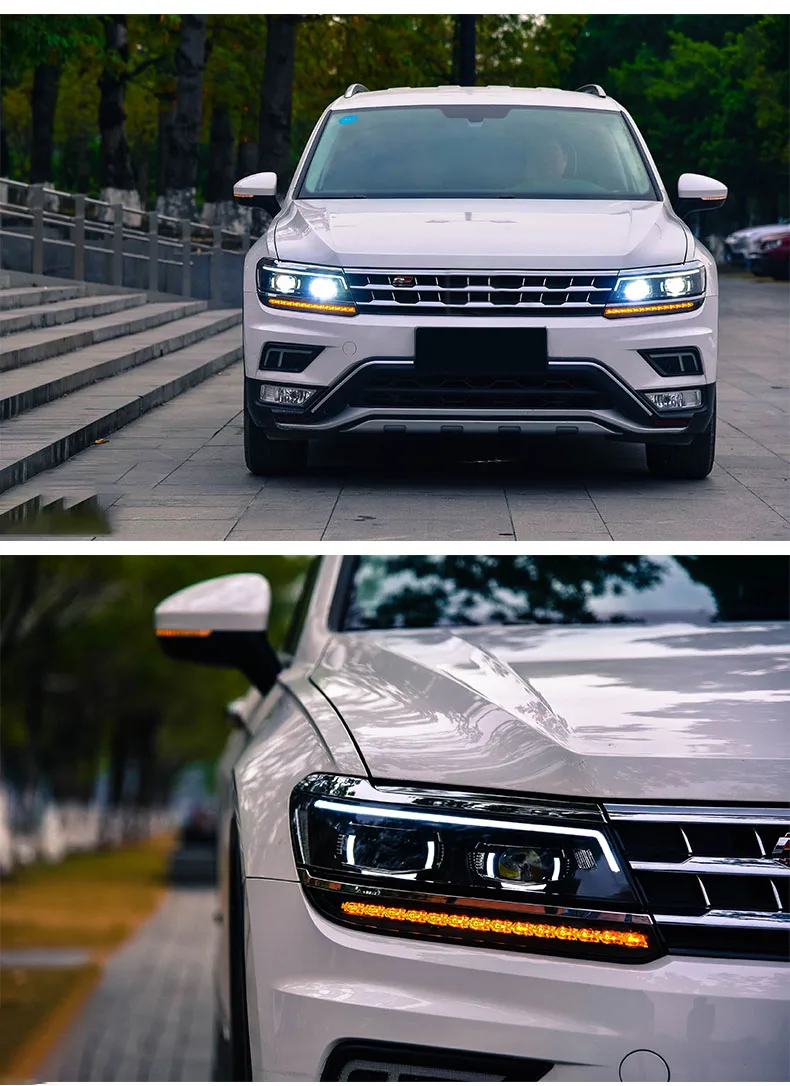 Светодиодная фара для Volkswagen Tiguan светодиодный DRL в сборе биксеноновый прожектор