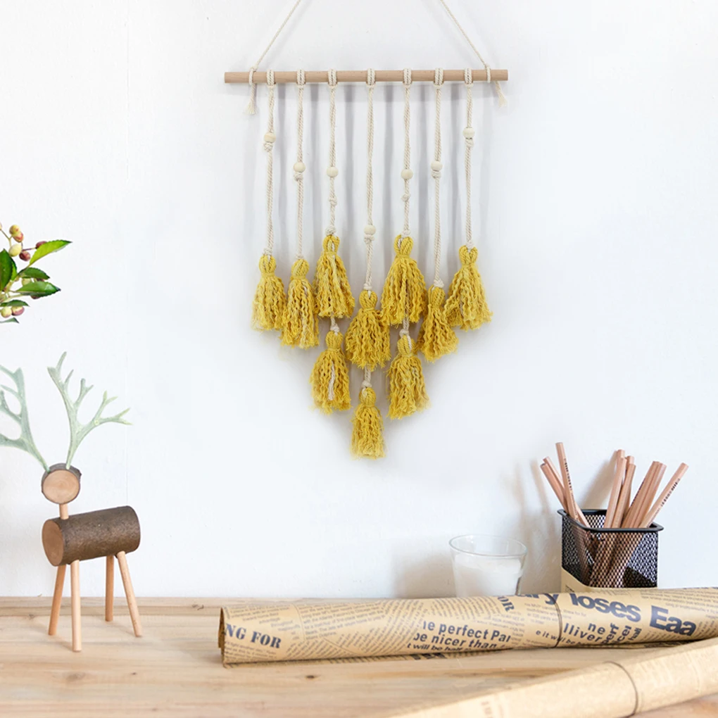 Us 8 08 30 Off Tapestry Handmade Tassel Macrame Hanging Decorations Bohemian Handwork Wall Tapestry Living Room Bedroom Wall Decoration In Tapestry