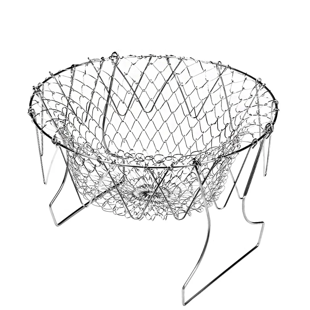 Нержавеющая сталь складной французский для картофеля-фри Корзина Дуршлаг для кухни инструмент для приготовления вареного жареного фрукты овощи дренаж