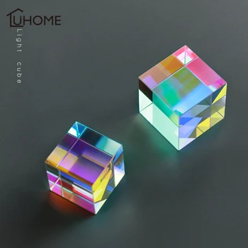 

Rainbow Light Prism Six-Sided Bright Light Cube Professional Magic Cube Gifts Educational Toys Home Party Decoration Photo Props