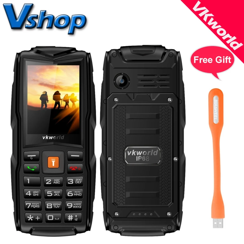 

Original VKworld New Stone V3 3 SIM Card Waterproof Russian keyboard 2.4 inch Elders Mobile Phones Flashlight Cell phone