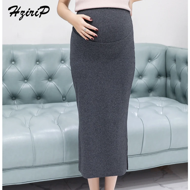 HziriP Новинка весна осень простые модные юбки для беременных Высокая талия Женская одежда для беременных свежие 2 цвета удобные