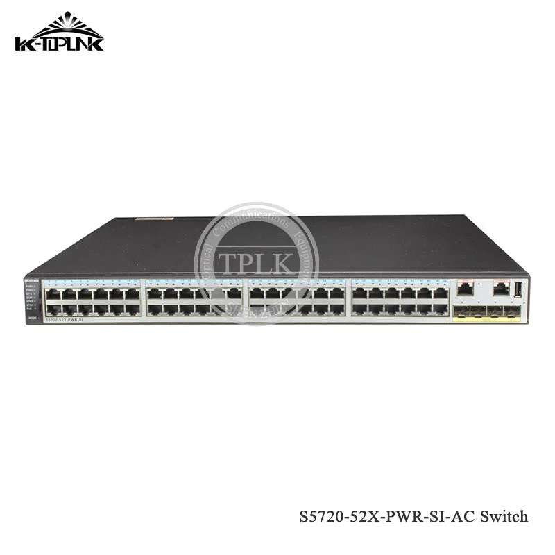 

Hua wei S5720-52X-PWR-SI-AC Switch Standard Gigabit Layer 3 Ethernet switch, 48 10/100/1000 ports, POE+ports and 4 x 10G SFP