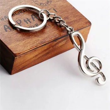 

Fashion Unisex 1PC Women and Men Keychain Silvery Musical Note Symbol Key Ring Key Chain Pendant Jewelry Wholesale