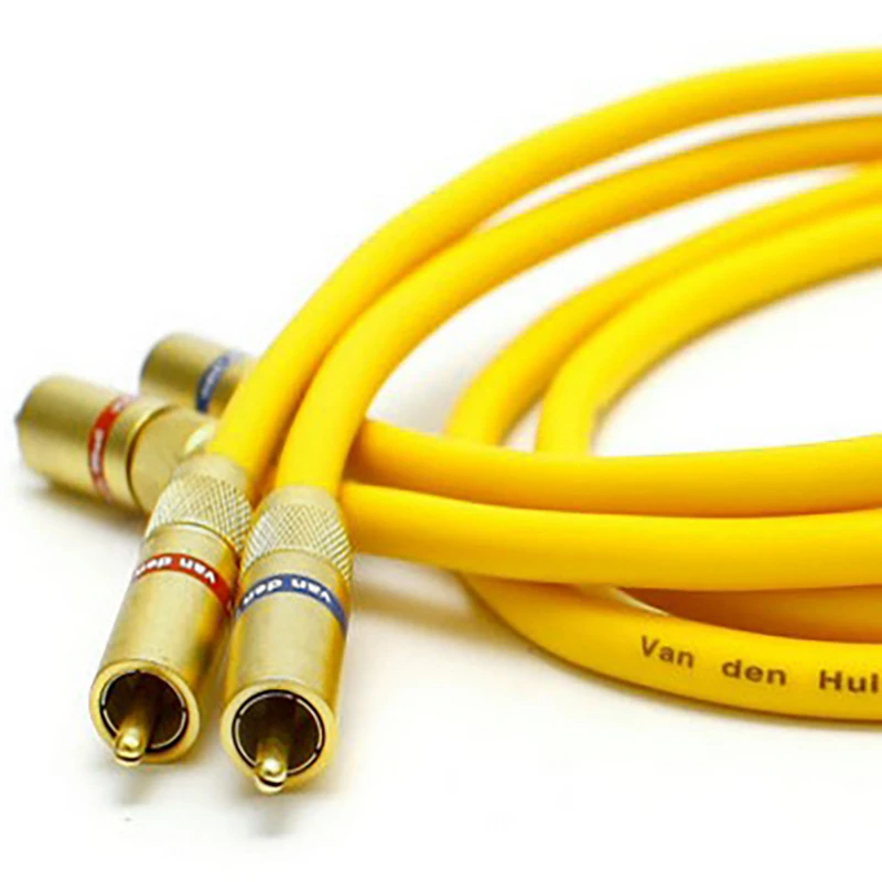Free shipping pair Van Den Hul The D-102 III HYBRID (Halogen F) Audio Cable with Gold plated RCA ja