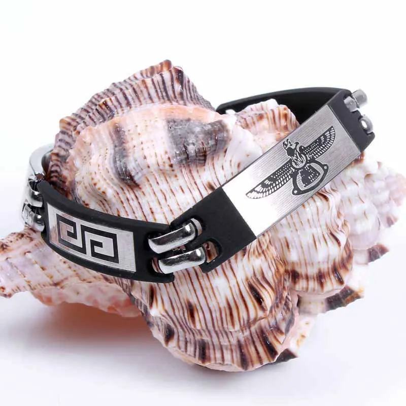 

Large Silver Pt Farvahar Iran Persian Gift Pahlavi Iranian Bracelet