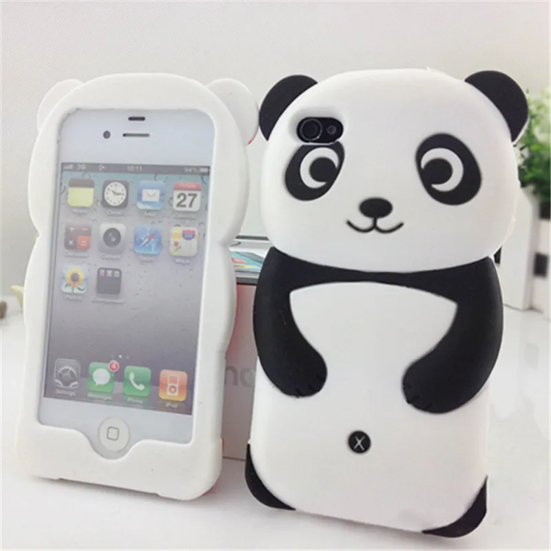 Cute 3D Panda Soft Silicone Protective Back phone Case