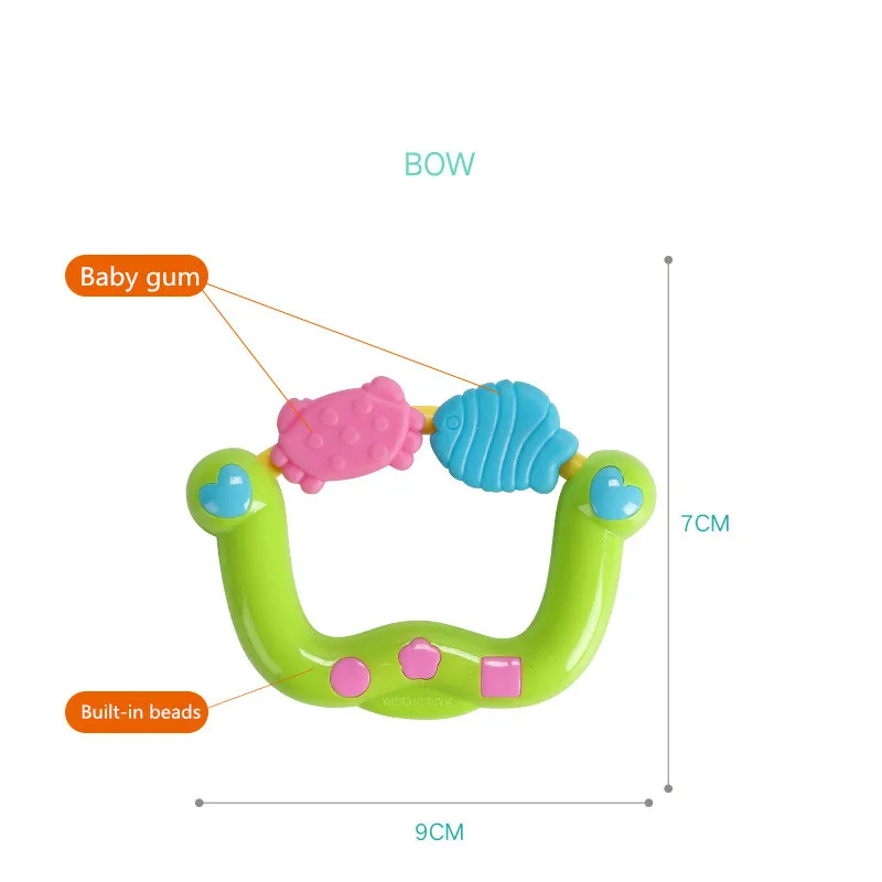 Детская погремушка игрушка интеллект захватывающие десны пластик ручной Колокольчик погремушка забавные развивающие мобильные игрушки подарки на день рождения - Цвет: I04415