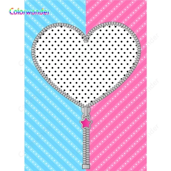 

Backgrounds Photographic Vertical Version White Heart with Black Dots Pink with Blue Stripes Backdrops for Photo Booth Studio