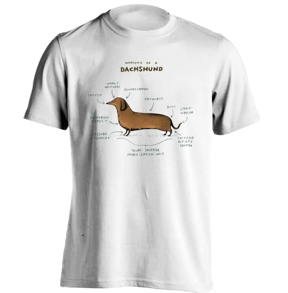 Anatomy of a Dachshund Mens & Womens Funny T Shirts Design Teein T
