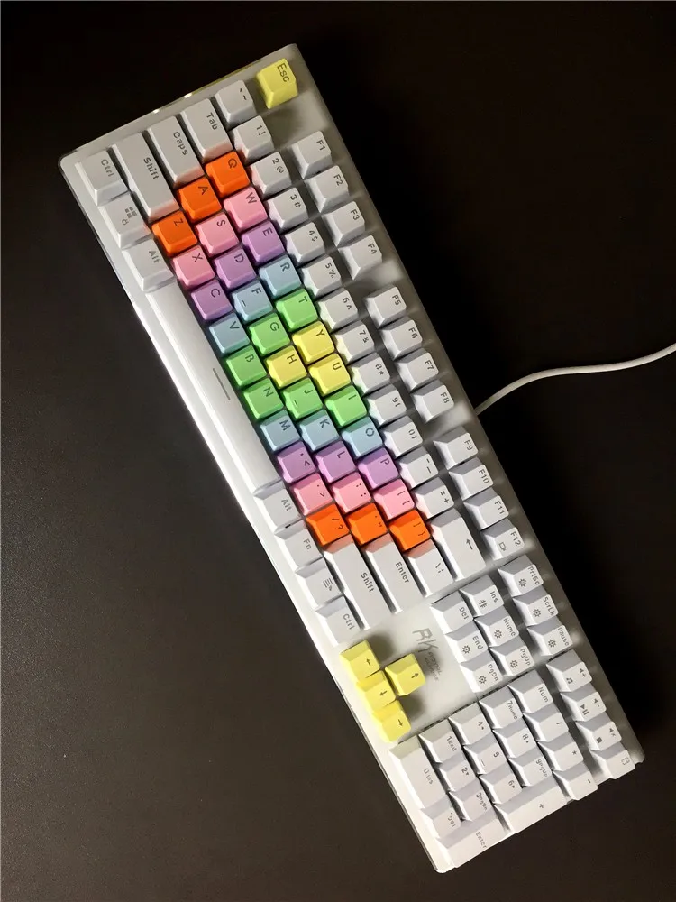 Новое поступление PBT 37 ключ Double shot Rainbow OEM MX переключатели Keycaps подсветка колпачки для проводной USB механическая клавиатура