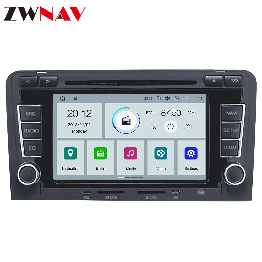 Clearance ZWNAV Android 9.0 Car DVD Player For Audi A3 S3 2003-2012 Android Radio Ibiza GPS with Mirroring link RDS Free 8G Map Card 2